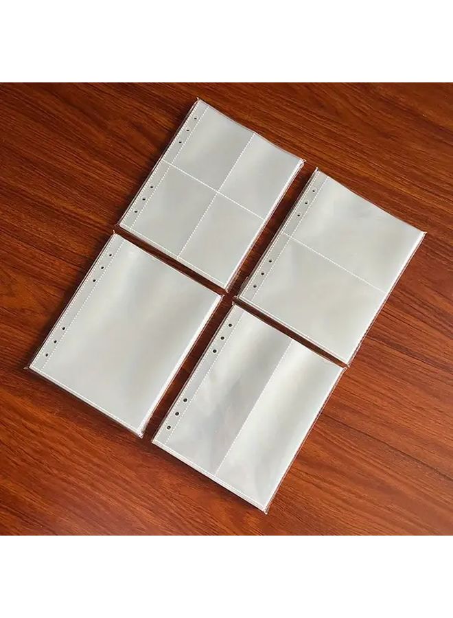 20pcs Transparent PP Plastic Binder Refill Pages 2 Pockets Per Sheet - Image 1